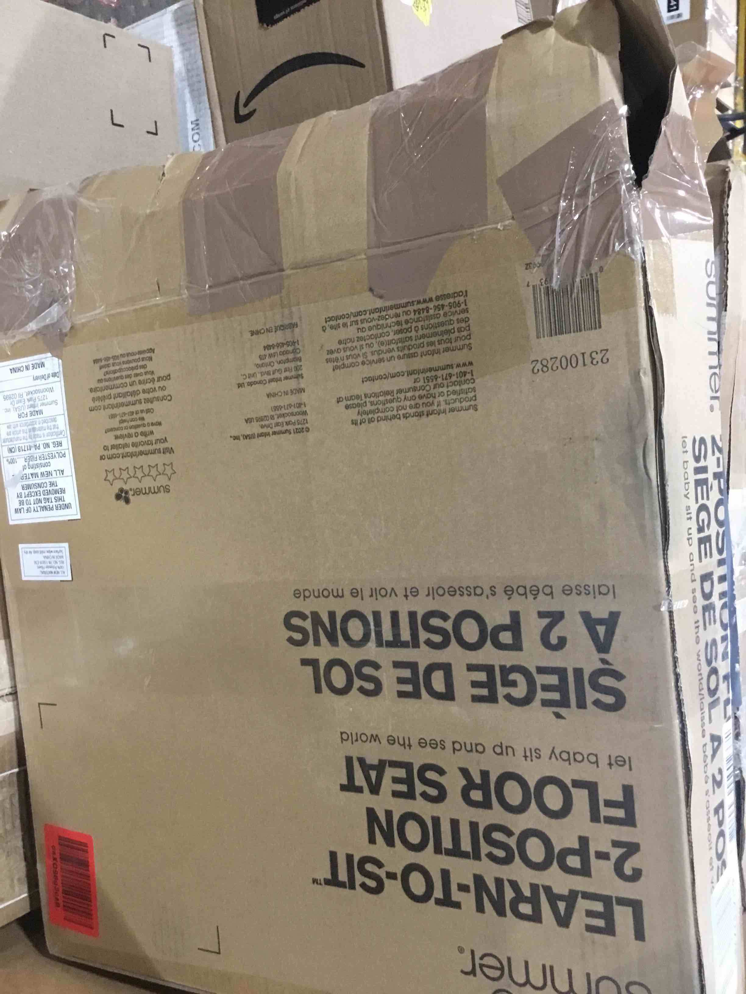 Summer® Learn-to-Sit™ 2-Position Floor Seat (Heather Gray) – Sit Baby Up in This Adjustable Baby Activity Seat Appropriate for Ages 4-12 Months – Includes Toys, Funfetti Neutral