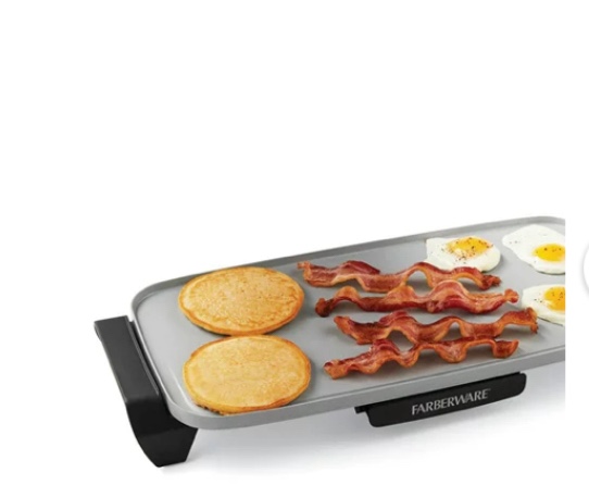 Farberware Farberware 10*20 inch Ceramic Coating Griddle, Gray, Nonstick, New