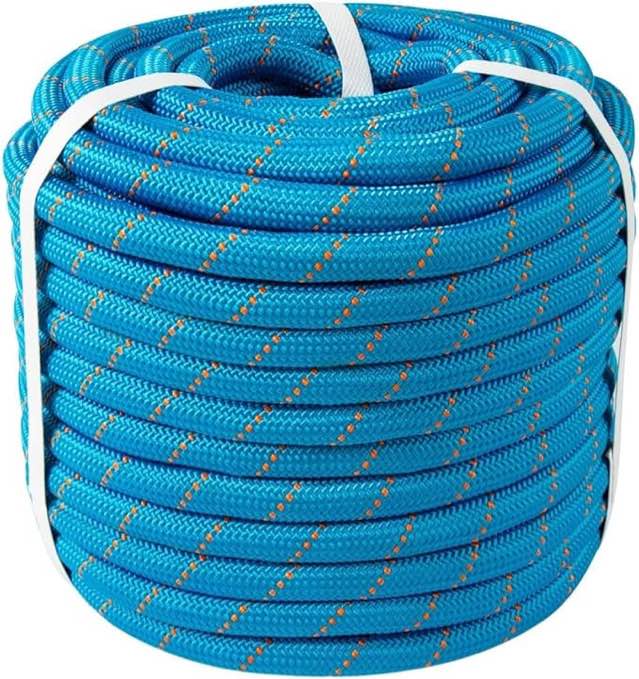 Zeluga ZL225RB 0.55in. x 100ft. Double Braid 8400 Lbs Breaking Strength No-Stretch Rope, Blue