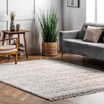 nuLOOM 3 X 5 (ft) Ivory Indoor Solid Area Rug
