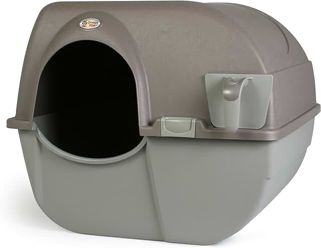 Omega Paw Roll 'n Clean Self Cleaning Litter Box, Brown, Large Large Brown