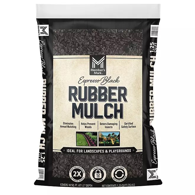 members mark espresso black rubber mulch 
