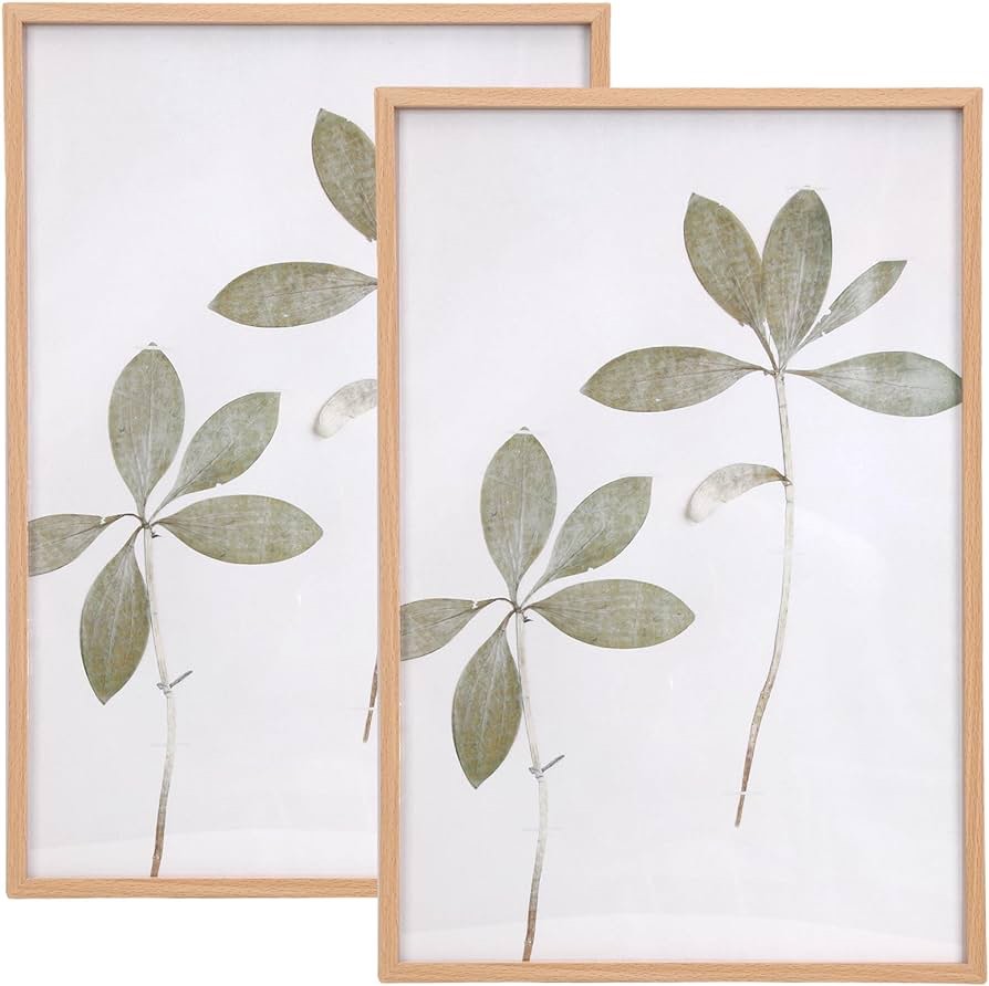 12x18 Picture Frame Set of 2,Wall Hanging Photo Frame, Plastic Imitation Fine Wood Grain, Large Size Poster Frame