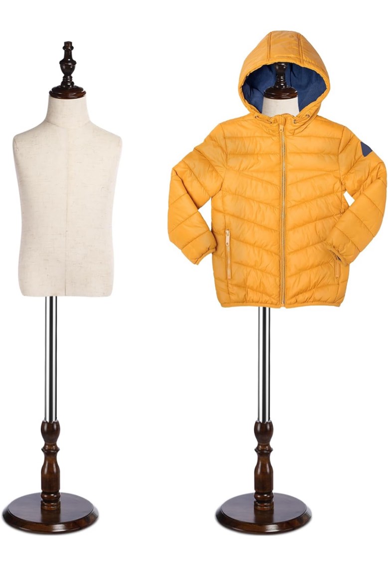 Geetery 2 Pcs Kid Dress Form Adjustable Toddler Clothes Mannequins Children's Mannequin with Wooden Base for Window Counter Studio Clothing Store Display (4-5 Years Old)