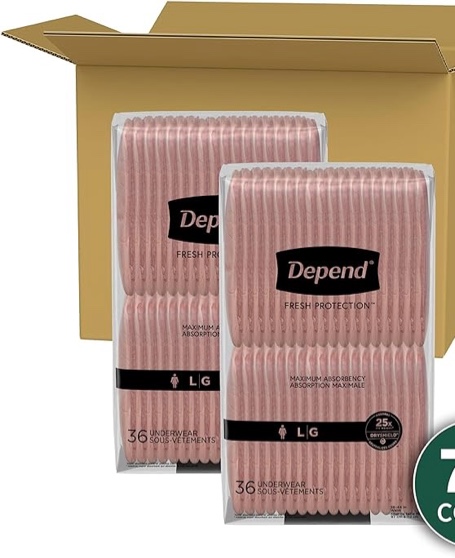 Depend Fresh Protection Adult Incontinence & Postpartum Size S