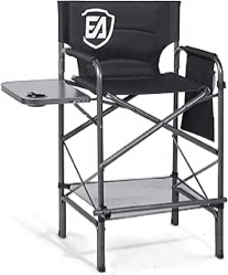1,308 EVER ADVANCED Silla de directores de altura de asiento de 30.7 pulgadas para maquillador con mesa auxiliar, fácil de poner y sacar para ancianos, silla de campamento alta soporta 350 libras, color 300+ comprados el mes pasado