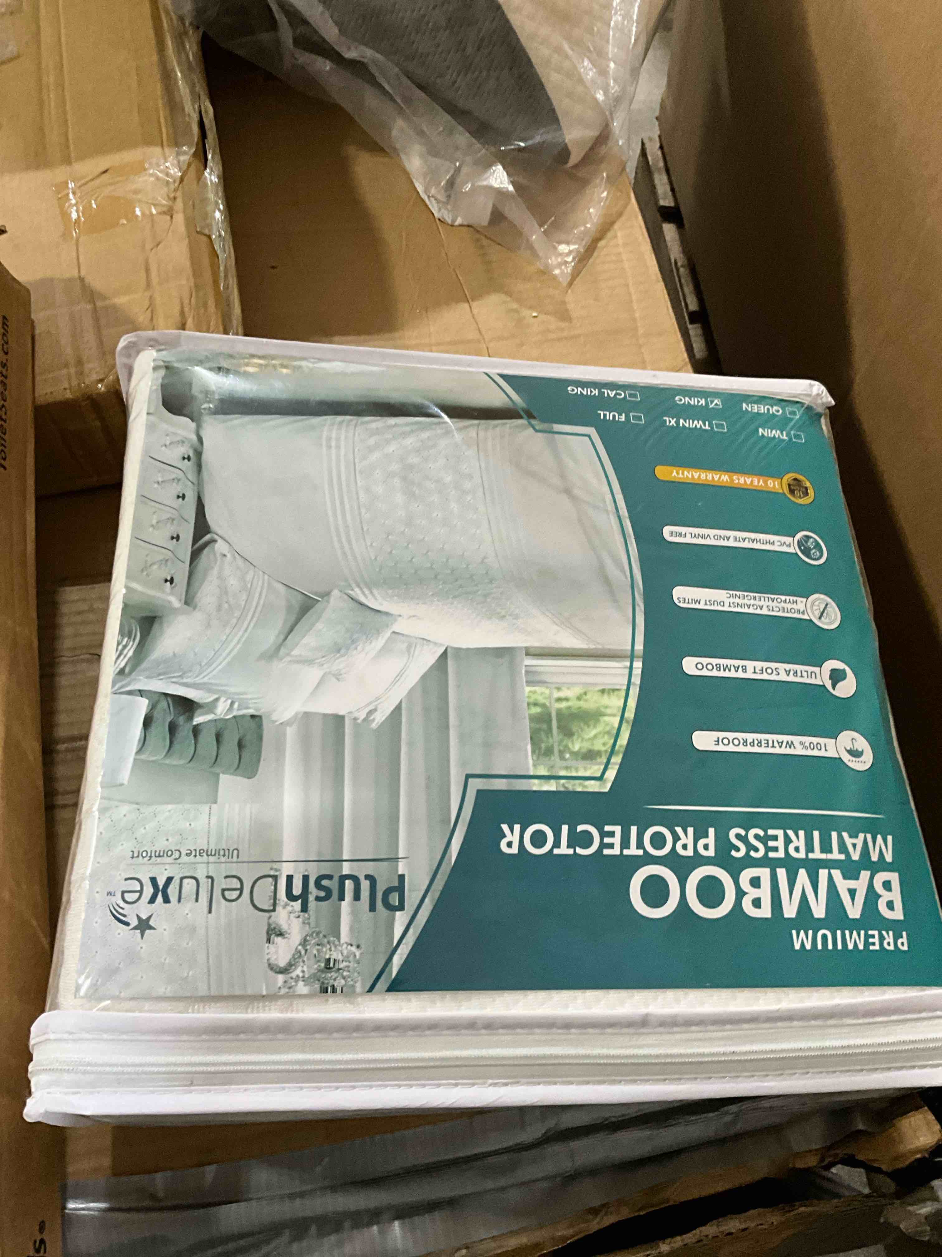 PlushDeluxe Premium Bamboo Mattress Protector Waterproof, & Ultra