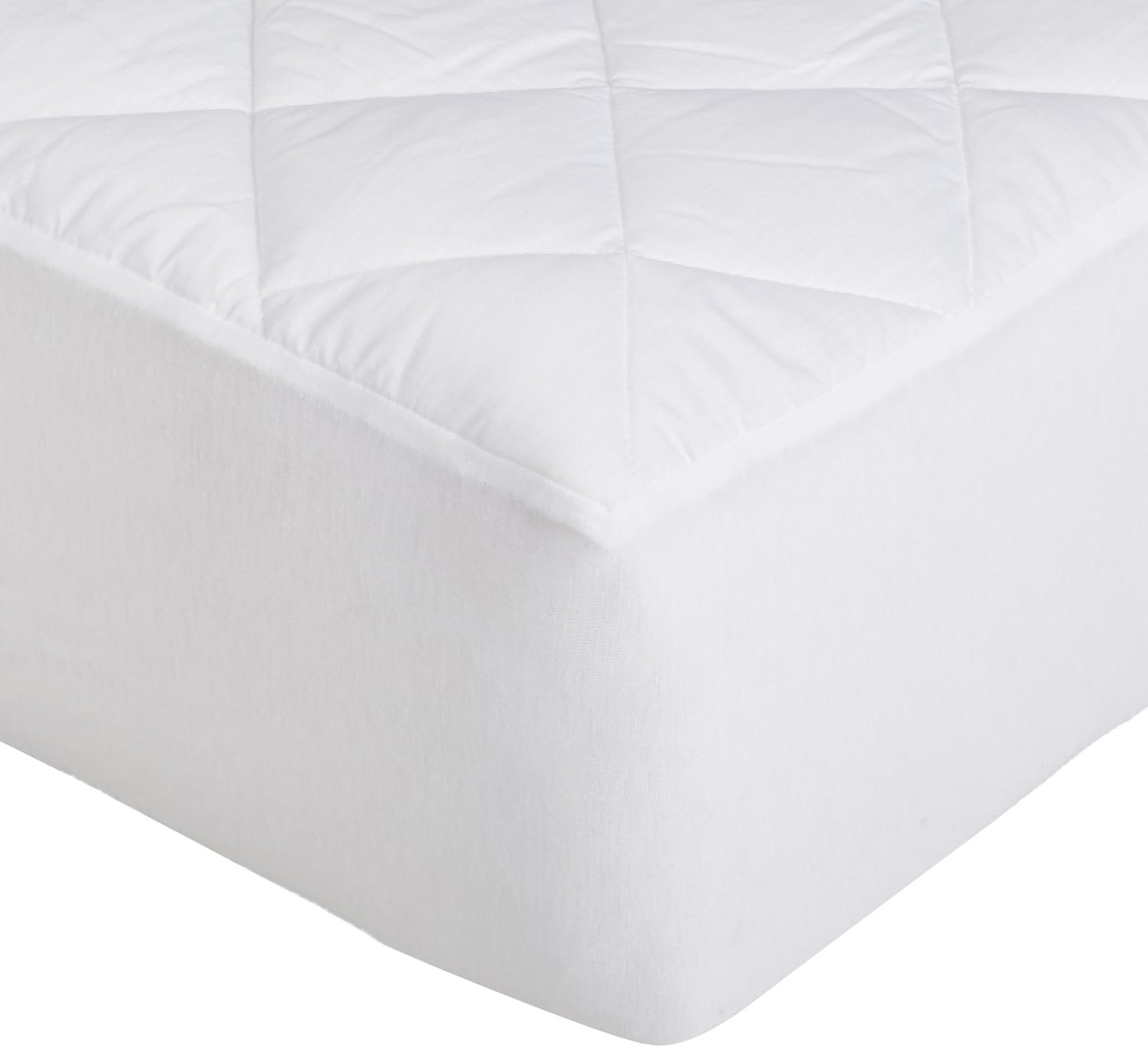 Amazon Basics Hypoallergenic Quilted Mattress Topper Pad, 18 Inches Deep, Queen, White
