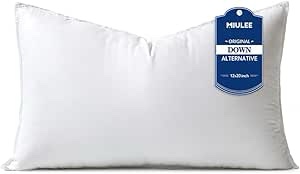 MIULEE 12x20 Down Alternative Pillow Insert Decorative Throw Pillow 12 x 20 Inch Body Pillow Bed Sleeping Pillow Ultra Soft Fluffy Pillow Form for Sofa Couch Bed