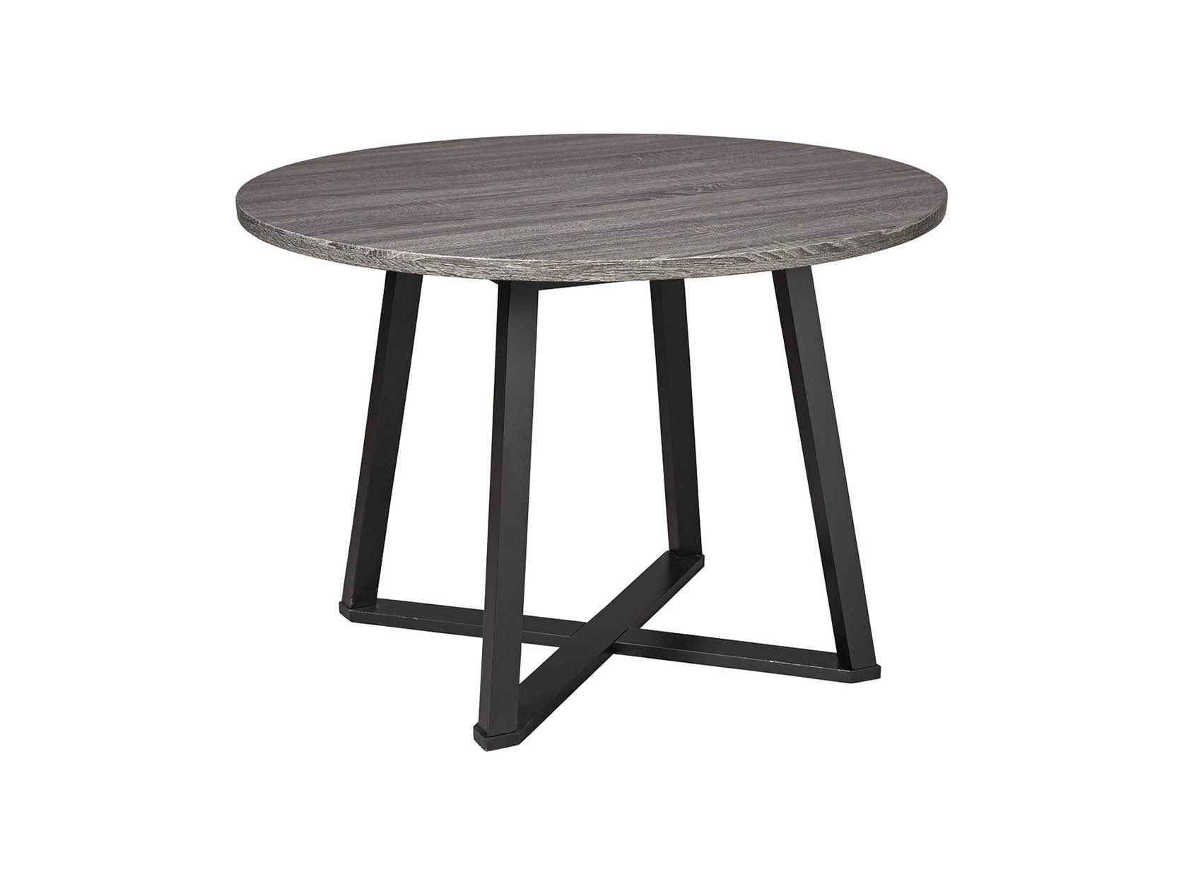 Centiar Round Dining Table with X-Shaped Metal Base