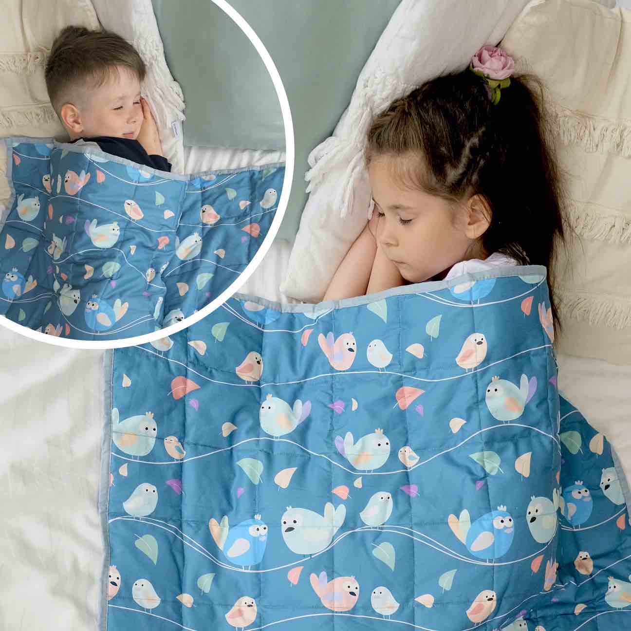 BIRDS KIDS 7LB WEIGHTED BLANKET 41”x60”