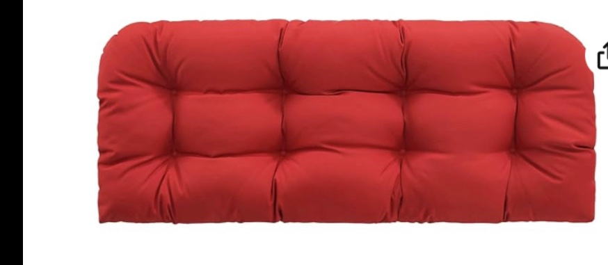 Outdoor/Indoor All Weather Tufted Wicker Chair Cushions, 1 Loveseat  Waterproof Cushions for Patio Furniture,Wicker Loveseat,Bench-Red