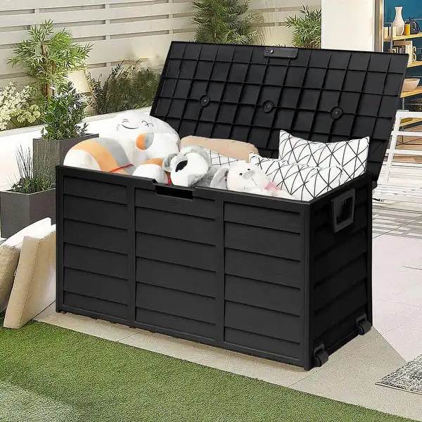 75 Gallon Outdoor Resin Deck Storage Box Container