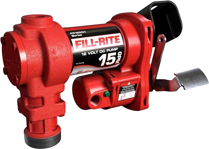 Fill-Rite FR1204H 12 V 15 GPM Fuel Transfer Pump (Pump Only Model) | Gasoline, Diesel, Kerosene, Ethanol Blends, Methanol Blends, & Biodiesel