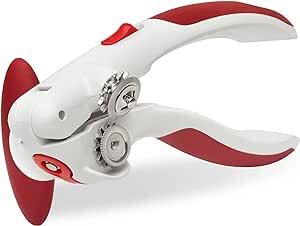 Zyliss Lock N' Lift Can Opener - Can Opener with Lid Lifter Magnet - Manual Can Opener with Locking Mechanism - Safe and Easy-to-Turn - Stainless Steel - Red