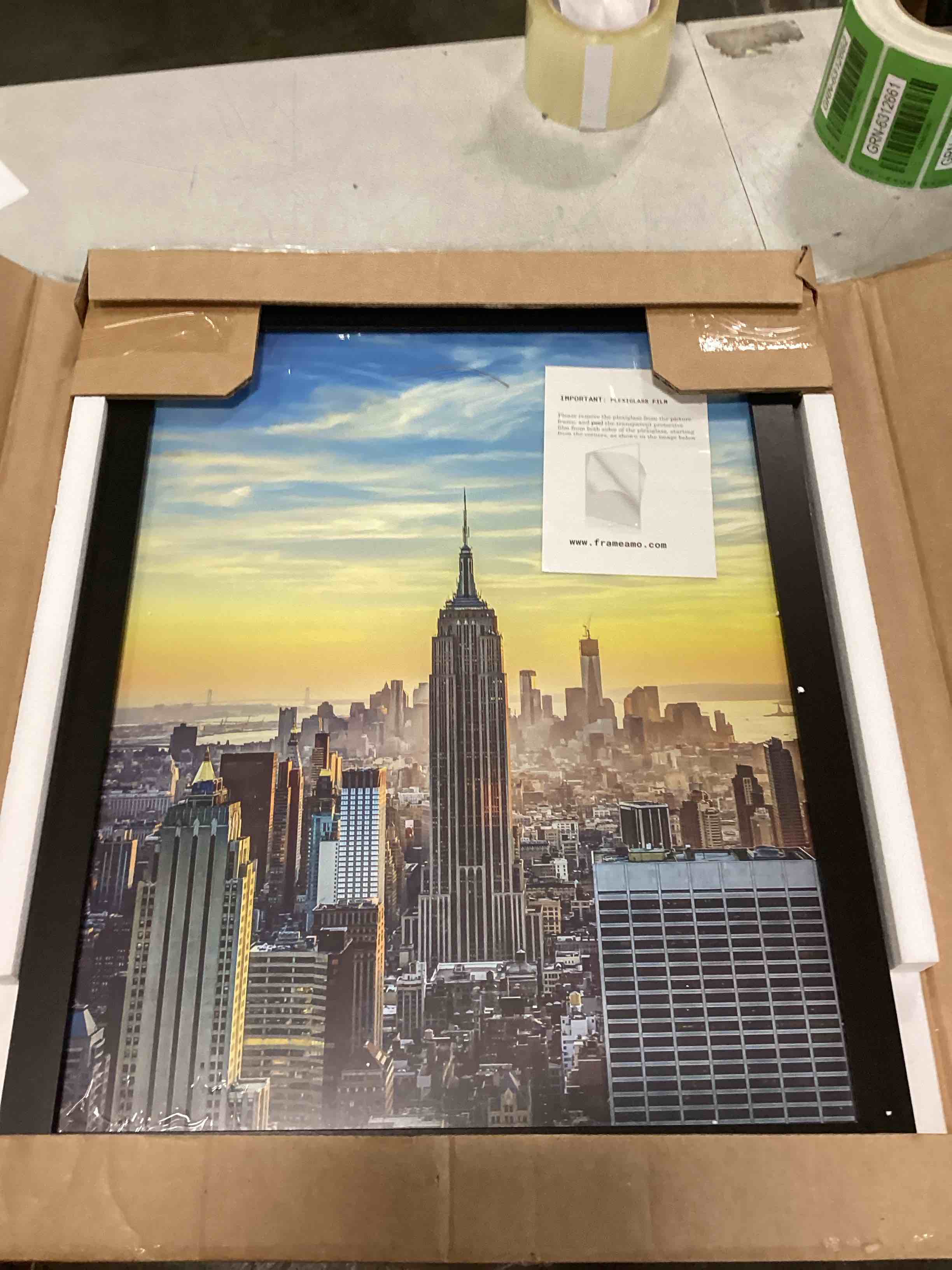 Frame Amo 15x19 Black Modern Picture or Poster Frame, 1 inch Wide Border, Smooth Wrap Finish, Acrylic Face