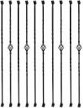Sidasu Wrought Iron Balusters Set of 9 Hollow Double Basket Iron Spindles Hollow Single Basket Stair Spindles Single Twist 1/2" Square Metal Balusters with Iron Baluster Swivel Shoes