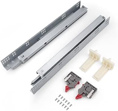 Knobonly 2 Pair Undermount Drawer Slides 21" Soft Close 3 Folds Full Extension Drawer Rails, Mounting Screws and Adjustable Locking Device Included, 85 lb Load Capacity