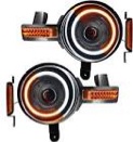ORACLE Lighting Oculus Bi–LED Projector Headlights | 2021-2023 Ford Bronco, 1 Pair of Replacement Headlights (White/Amber Switchback (5886-023))
