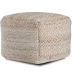 Anji Mountain Square Pouf , 22" x 22" x 17", Brown Cherokee Tawny 22" x 22" x 16" Cherokee Tawny