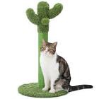 Made4Pets Cat Scratching Post, Cactus Cat Scratcher Kitten Scratch Post with Sisal Rope for Indoor Cats Claw Scratcher, Vertical Green Cat Tree with Dangling Ball for Kitties, Medium-25.6 inches Medium - 25.6"