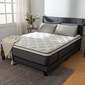 Medium Pocket 10 Inch Queen Size Spring Hybrid Mattress with CertiPUR-US Certified Foam