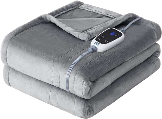 grey heated blanket 