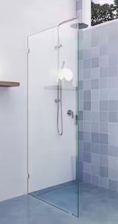 30 in. x 78 in. Frameless Fixed Panel Shower Door in Chrome without Handle (incomplete, glass only no hardware)