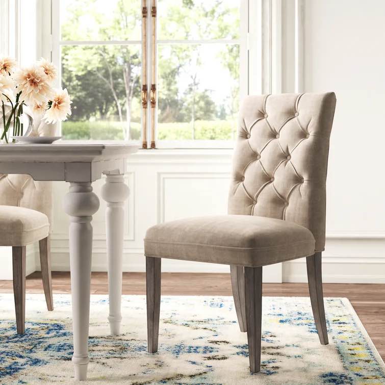 La Verne Upholstered Side Chair in Beige