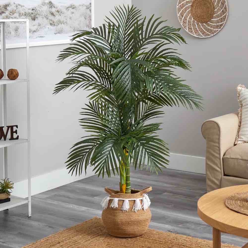 60'' Faux Palm Tree in Cotton Basket