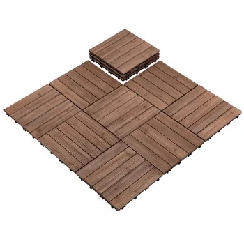 Wood Interlocking Deck Tile
