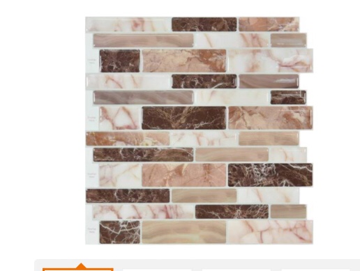 10-Sheet 12"x12" Peel and Stick Backsplash Tiles *similar to stock photo* 
