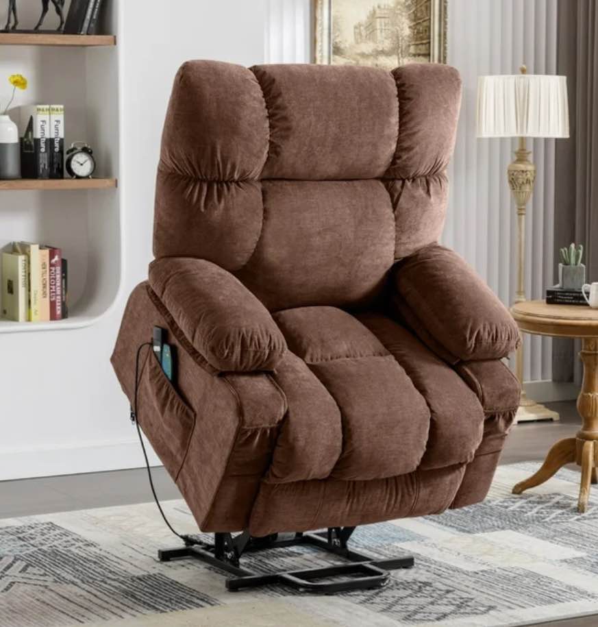 JONPONY Power Lift Recliner Chair Recliners for Elderly with Heat and Massage XL-1214LM-2-BROWN-B (incomplete metal frame only)