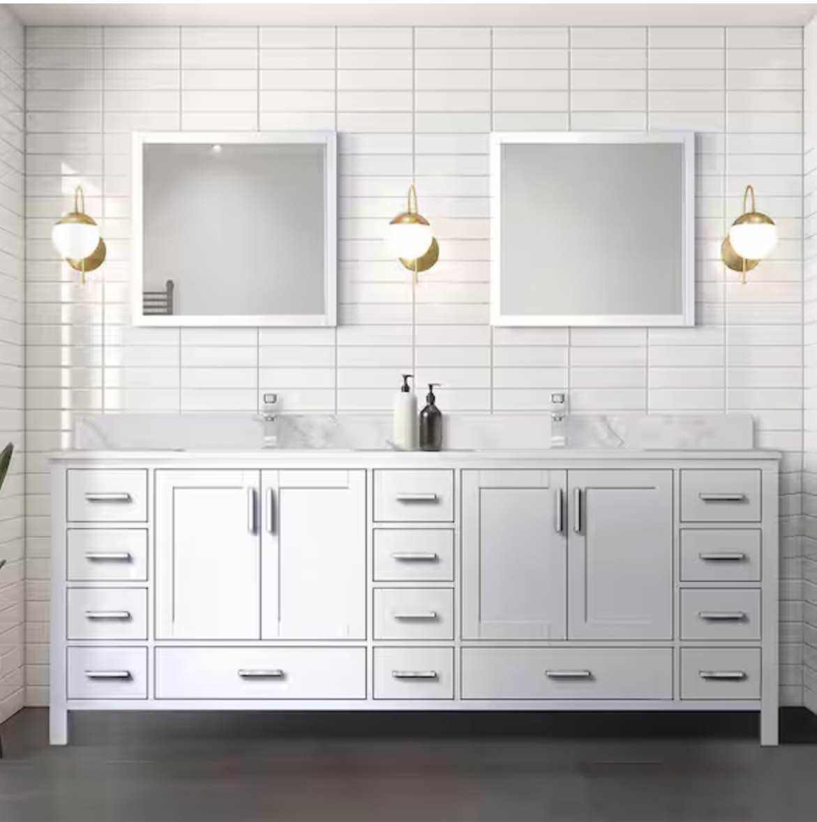 jacques 84”x22” double vanity with mirrors *incomplete,mirror only* 