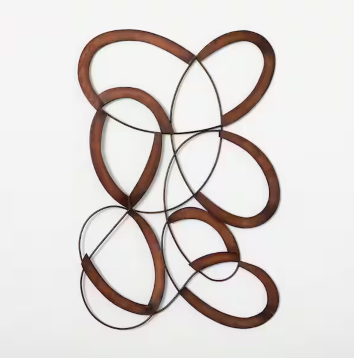 25.75 in. x 38.5 in. Metal Modern Copper Ellipse Wall Art