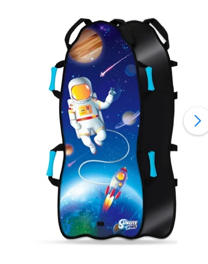 Sunlite Sports 45" Space Explorer Foldable Snow Sled, Fits 2 Children or 1 Adult, Ultra Portable, Strong and Durable, Sturdy Fabric Stitching, Handles with Steering, Kid's Winter Fun
