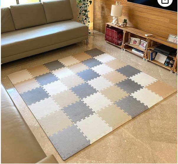 MioTetto Soft Non-Toxic Foam Baby Play Mat | Toddler Playmat | Colorful Jigsaw Puzzle Play Mat | 36 Squares Foam Floor Mats for Kids & Babies | EVA Foam Interlocking Tiles for Gym, Nursery, Playroom