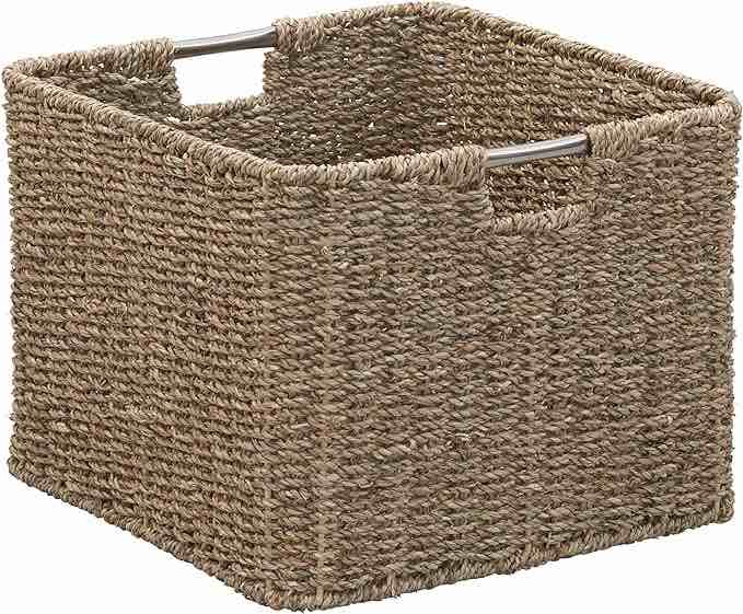 Household Essentials Square Wicker Basket, Natural Set of 3