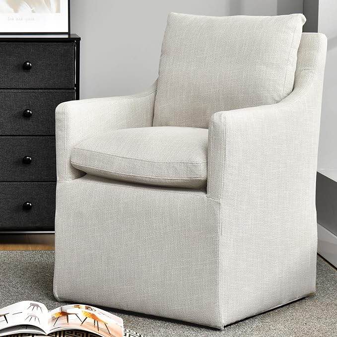 DUHOME Upholstered Dining Chair,Linen Accent Chair for Living Room,Single Sofa Chair with 4 Casters,Upholstered Arm Chair for Bedroom Reading Room Waiting Room Kitchen Dining Room.   incomplete. missing boxes. 