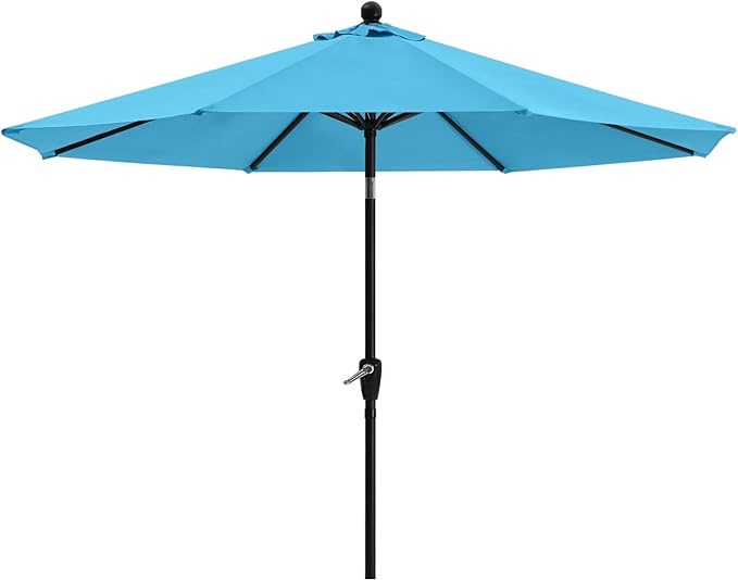 ABCCANOPY 7.5FT Patio Umbrella - Outdoor Waterproof Table Umbrella with Push Button Tilt and Crank, 8 Ribs UV Protection Pool Umbrella for Garden, Lawn, Deck & Backyard (Turquoise)
