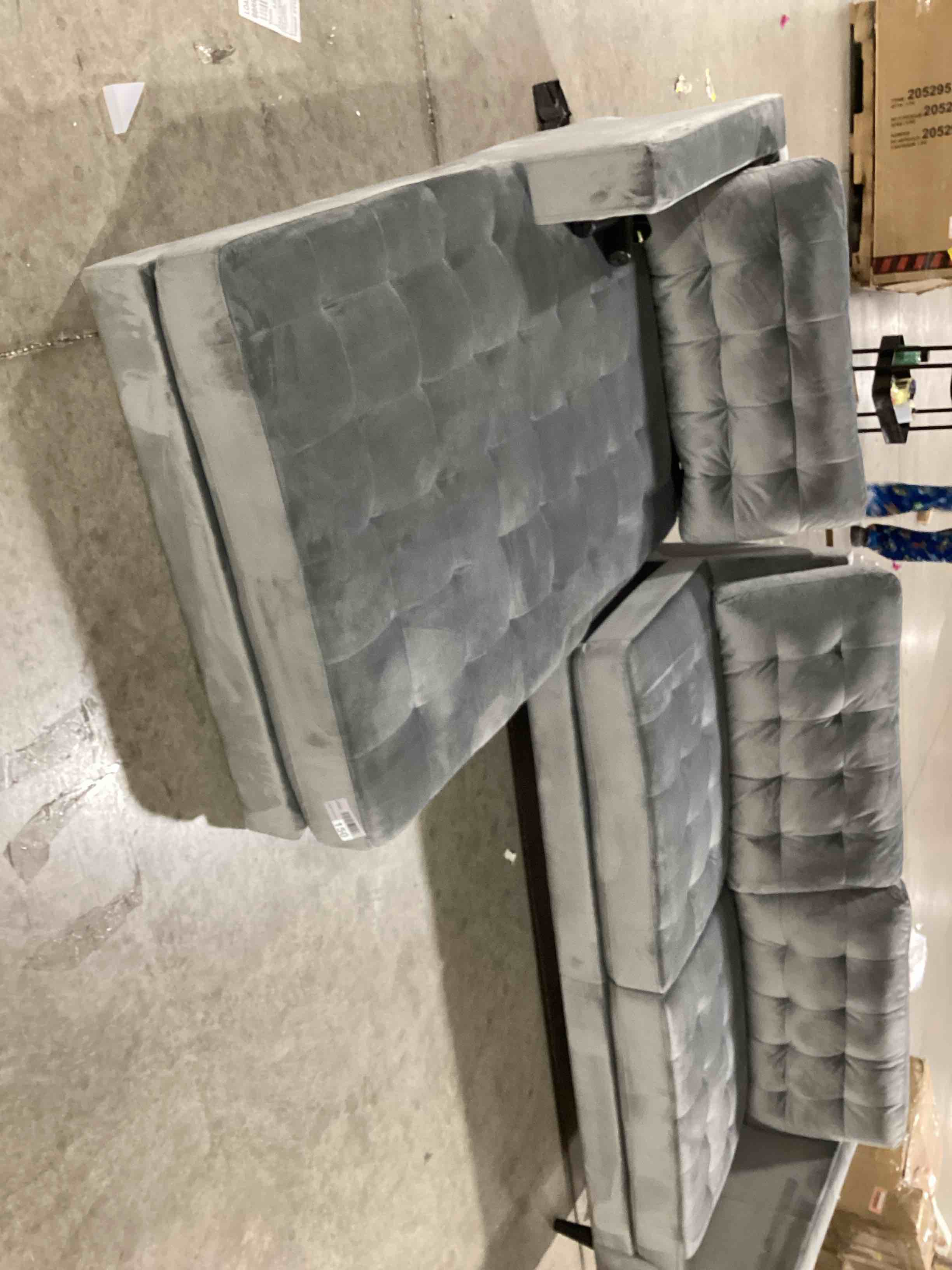 tufted grey sectional wayfair 