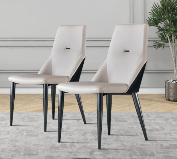 Modern Light Gray Dining Chair Side Chair(Set of 2)