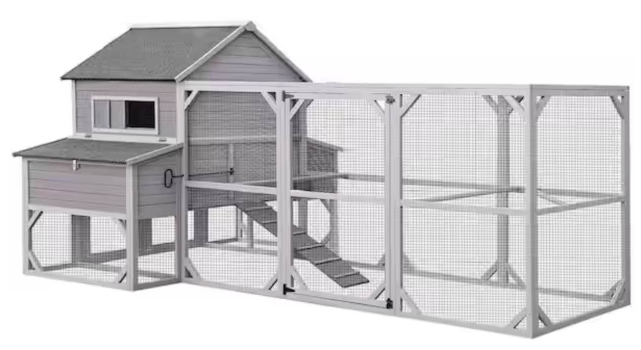 Large Chicken Coop with Run for 8-10 Chickens(incomplete box 3/5)