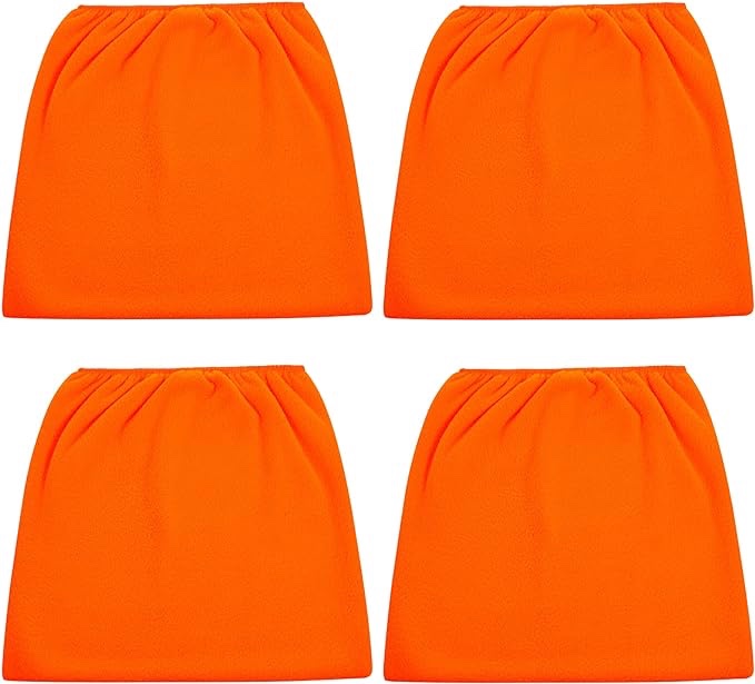Paquete de 4 fundas de filtro para aspiradora, bolsa reutilizable para comprar filtros Vac VF4000, VF5000, DXVC6912, filtros 9-17816, cubierta de filtro para aspiradora húmeda y seca con elástico, ajuste filtro de 8-9 pulgadas de alto, 6-8 pulgadas de diámetro, naranja