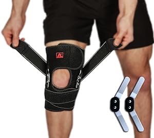 Fit Geno ReActive+ Hinged Knee Brace with Side Stabilizers for Maximum Knee Support, Adjustable Knee Brace for Knee Pain for Men and Women, 2023 Upgraded ACL Knee Brace for Meniscus Tear MCL Arthritis