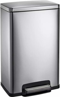 Tramontina 13 Gal Step Trash Can  Stainless Steel