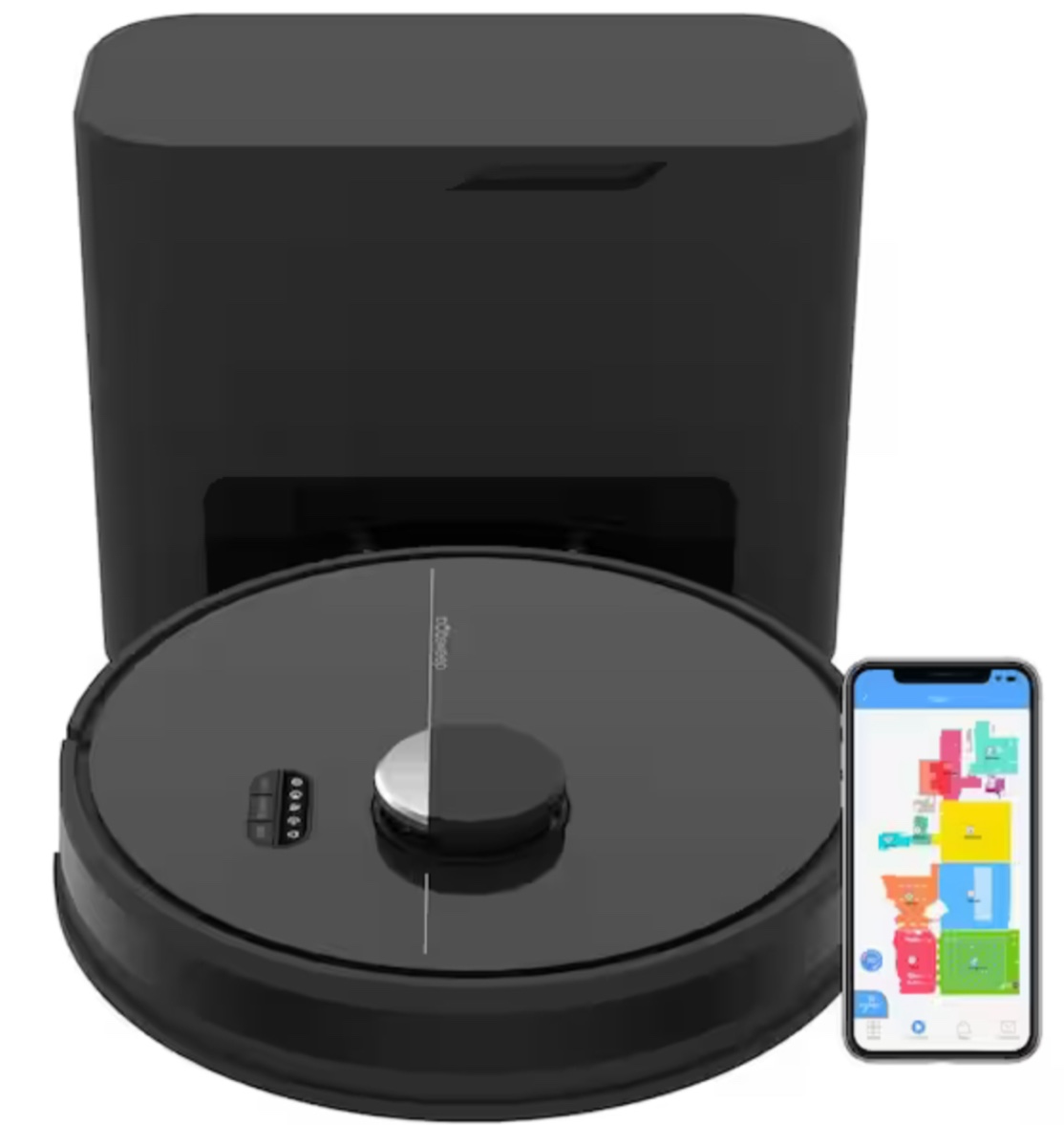 bObsweep - Dustin Wi-Fi Connected Self-Emptying Robot Vacuum and Mop - Night