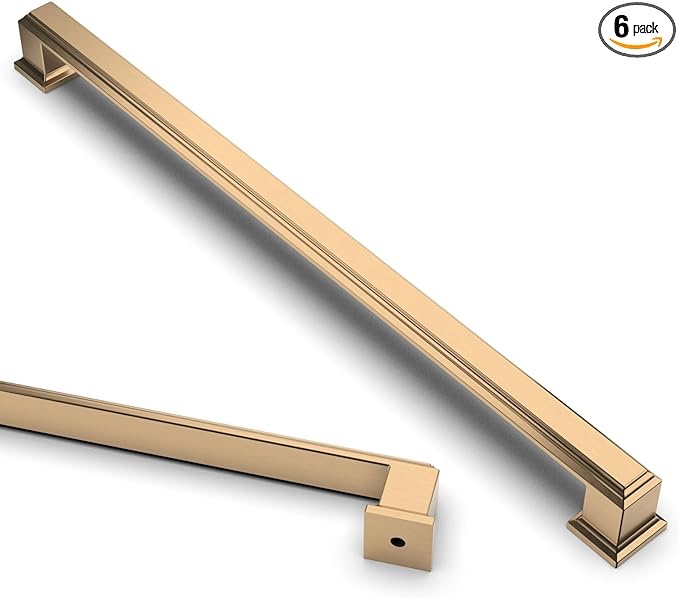 Asidrama 6 Pack 10 Inch(256mm) Champagne Bronze Kitchen Cabinet Handles Cabinet Pulls Kitchen Cabinet Hardware for Cupboard Drawer Handles Dresser Pulls