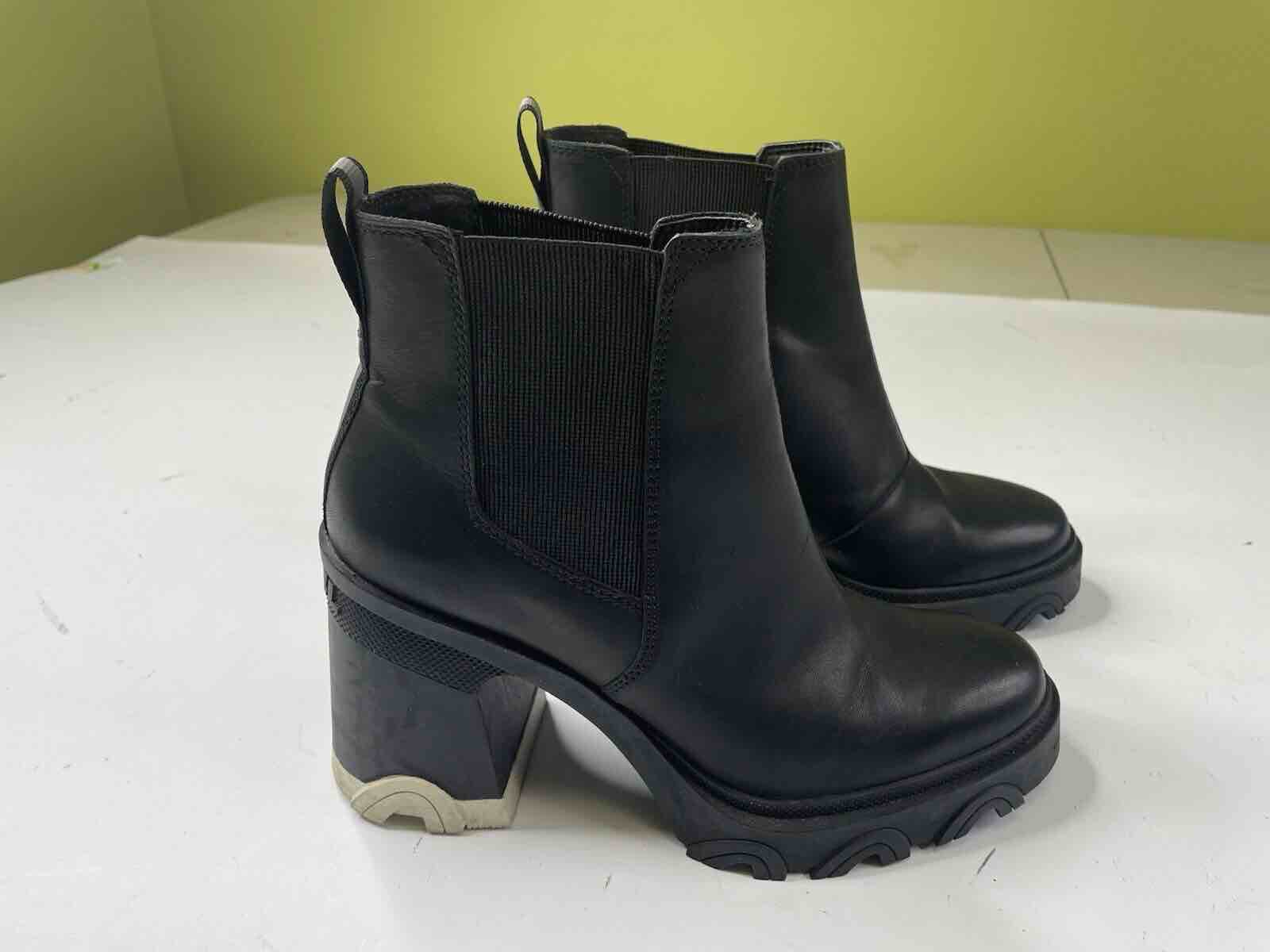 Sorel Womens Brex NL4349-010 Waterproof Chelsea Boot Black Size 8