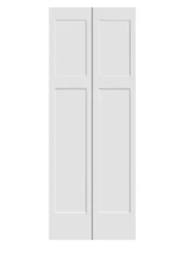 Trimlite 36 Inch by 79 Inch Flat 3-Panel Mission Shaker Interior Bifold Door with Installation Hardware